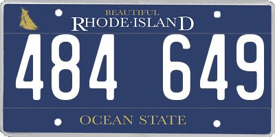 RI license plate 484649