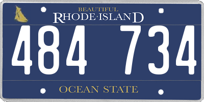 RI license plate 484734