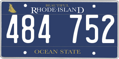 RI license plate 484752