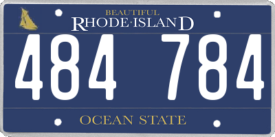 RI license plate 484784