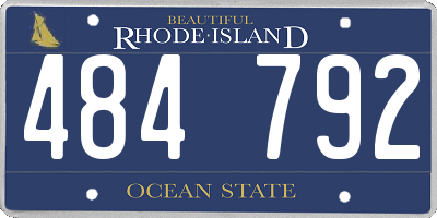 RI license plate 484792