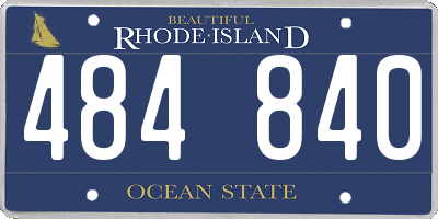 RI license plate 484840