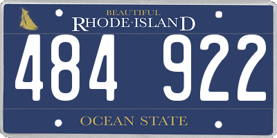 RI license plate 484922