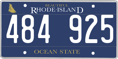 RI license plate 484925