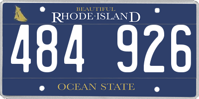 RI license plate 484926