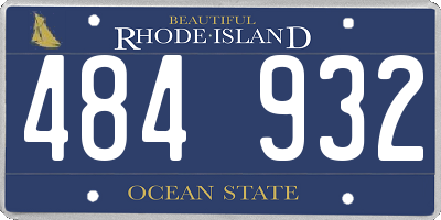 RI license plate 484932
