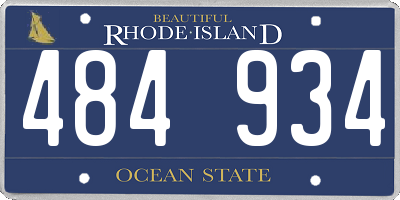 RI license plate 484934