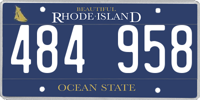 RI license plate 484958