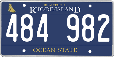 RI license plate 484982