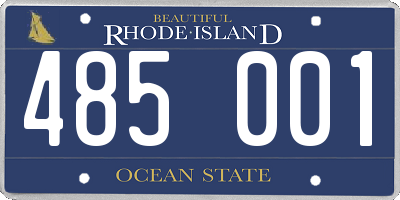 RI license plate 485001