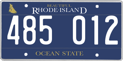 RI license plate 485012