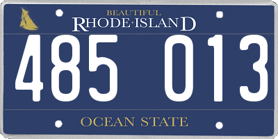 RI license plate 485013