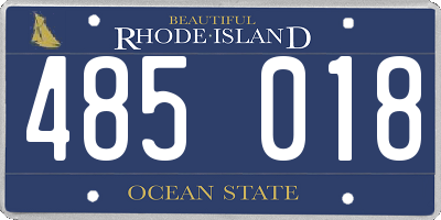 RI license plate 485018