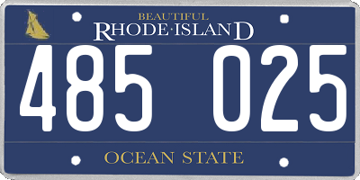RI license plate 485025