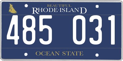 RI license plate 485031