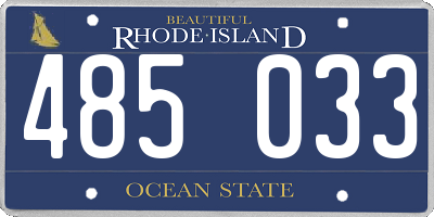 RI license plate 485033