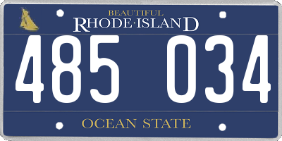 RI license plate 485034