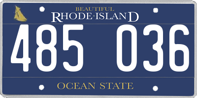 RI license plate 485036
