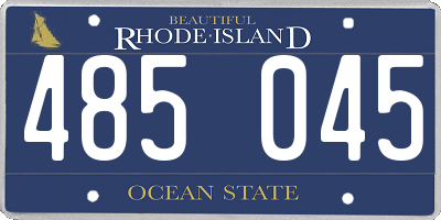 RI license plate 485045