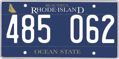 RI license plate 485062