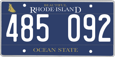 RI license plate 485092