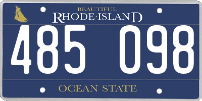 RI license plate 485098
