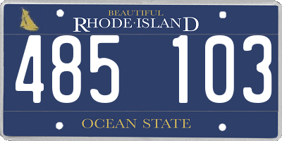 RI license plate 485103