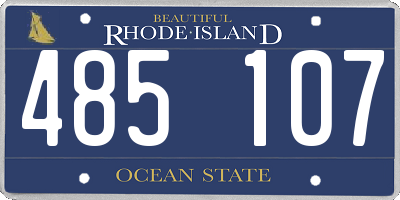 RI license plate 485107