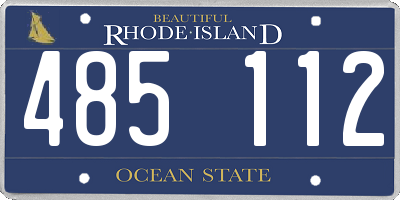 RI license plate 485112