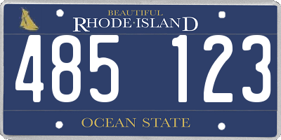 RI license plate 485123