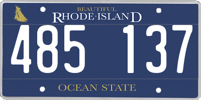 RI license plate 485137
