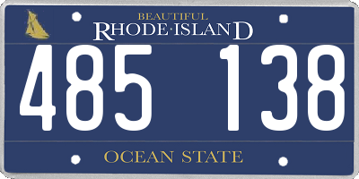 RI license plate 485138