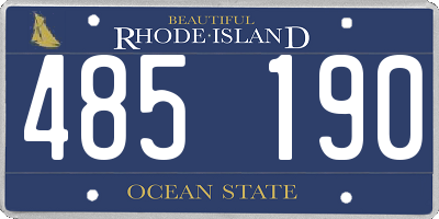 RI license plate 485190