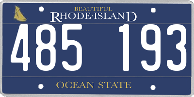 RI license plate 485193