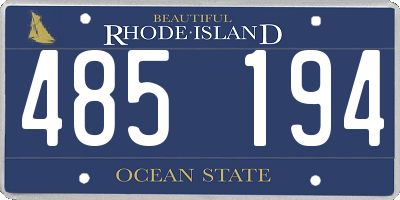 RI license plate 485194
