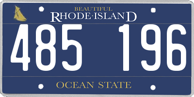 RI license plate 485196