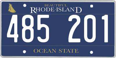 RI license plate 485201