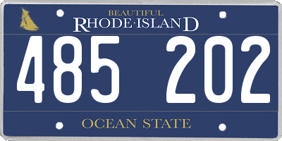 RI license plate 485202