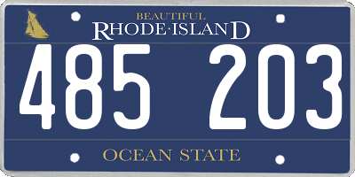 RI license plate 485203