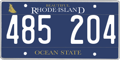 RI license plate 485204
