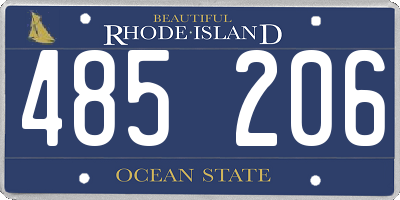 RI license plate 485206