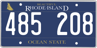 RI license plate 485208
