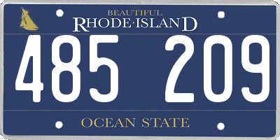 RI license plate 485209