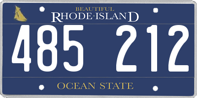 RI license plate 485212