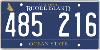 RI license plate 485216