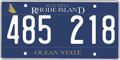RI license plate 485218