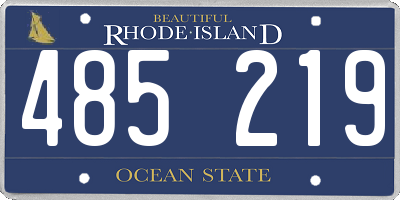 RI license plate 485219