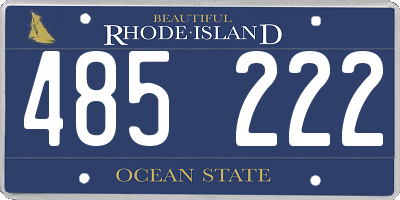 RI license plate 485222