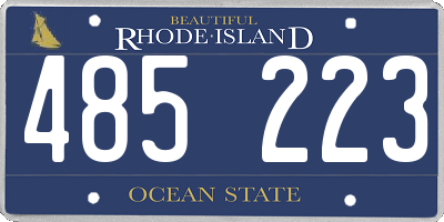 RI license plate 485223