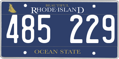 RI license plate 485229